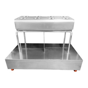 Atril Porta Cubiertos en Acero Inoxidable con 8 Canastas