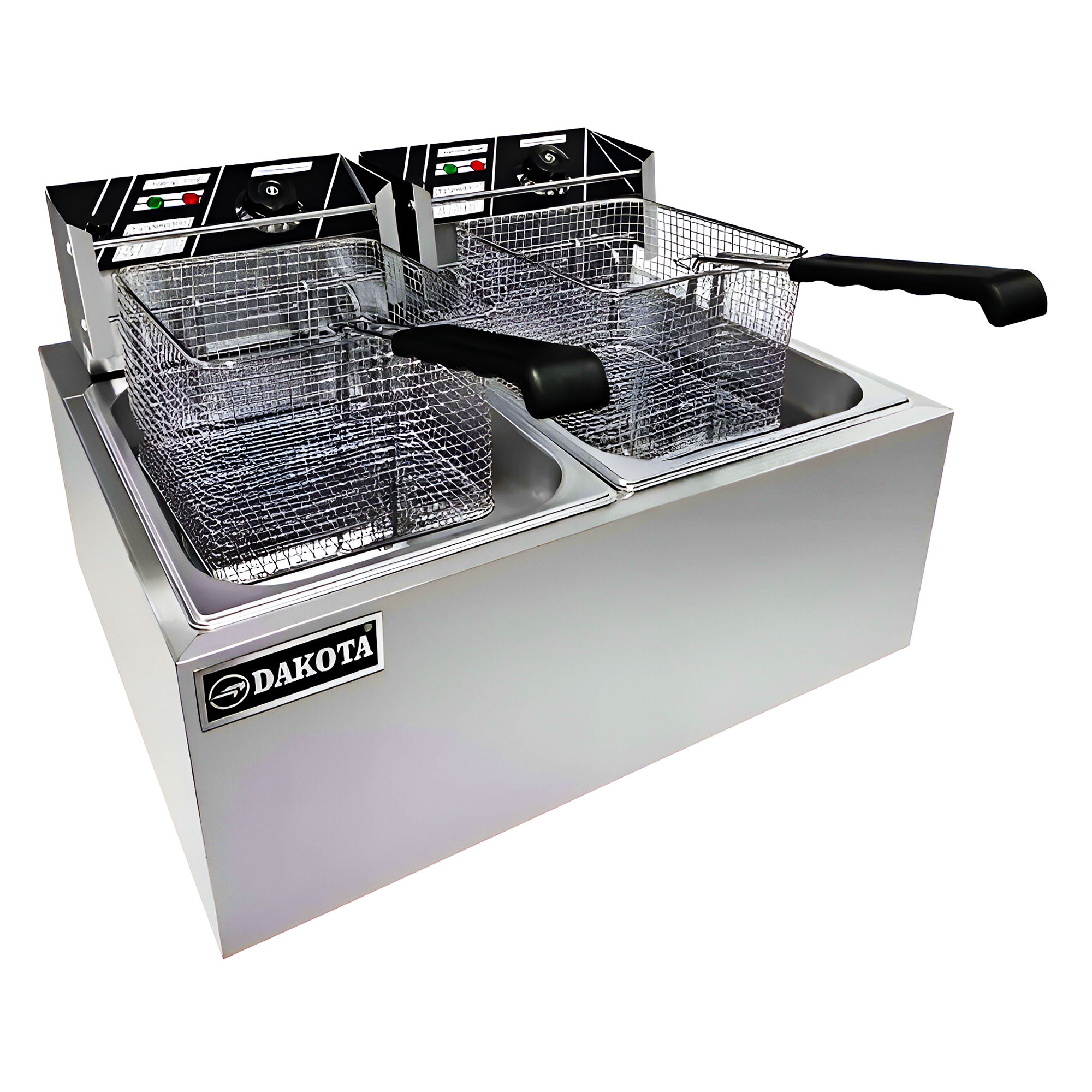 Freidora Electrica 8L 2800Wx2 de Acero Inoxidable y Cesta para Freir EF-802 DAKOTA