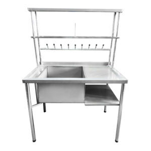 Lavatorio 1 Poza 170 x 110 x 70 Cm con Escurridor Acero Inoxidable